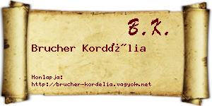 Brucher Kordélia névjegykártya